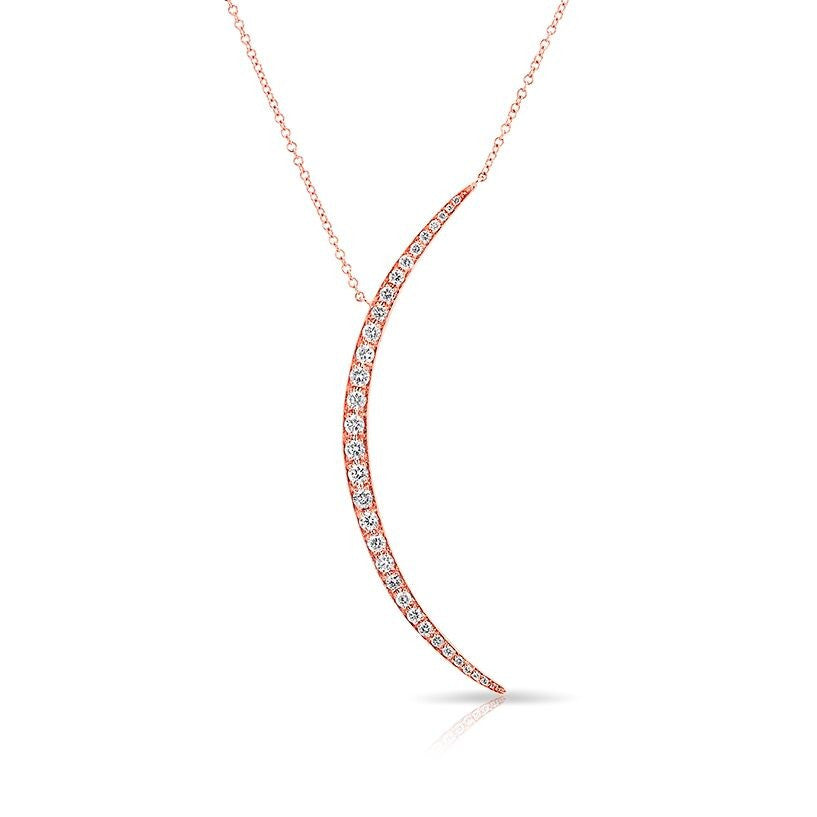 14KT Rose Gold Diamond Lullaby Moon Necklace