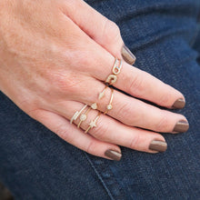 14KT Yellow Gold Safety Pin Wrap Diamond Ring