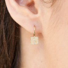 14KT Yellow Gold Diamond Square Wireback Earrings