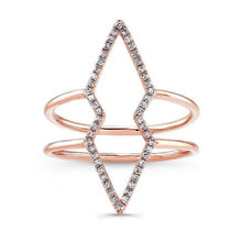 14KT Rose Gold Diamond Double Open Spear Ring