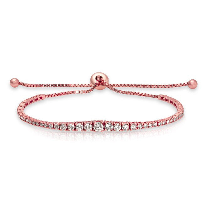 14KT Rose Gold Diamond Tie Back Bracelet