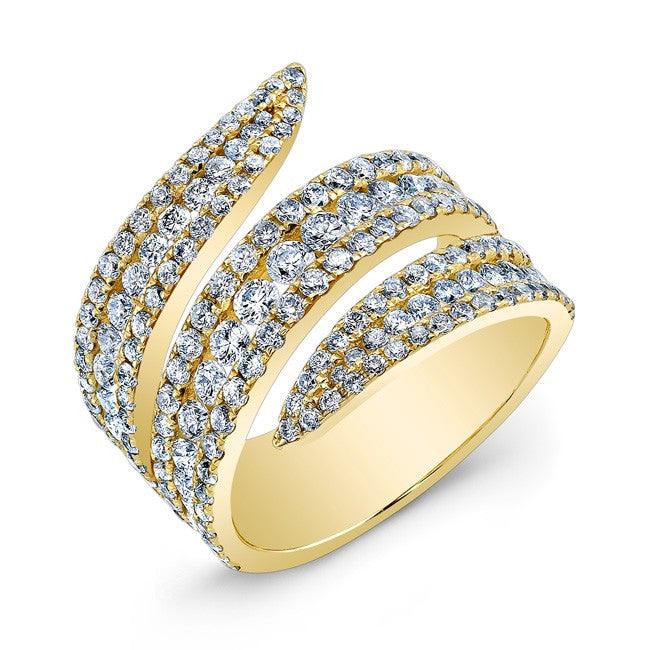 18KT Yellow Gold Diamond Serpent Ring