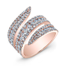18KT Rose Gold Diamond Serpent Ring