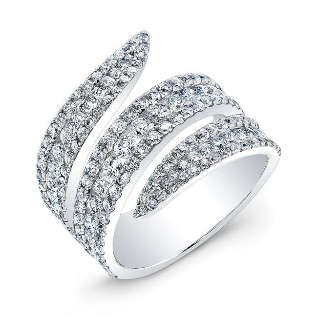 18KT White Gold Diamond Serpent Ring