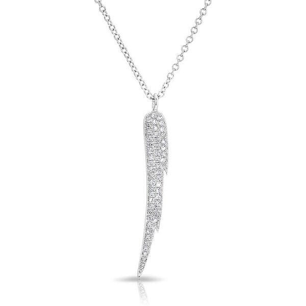 14KT White Gold Diamond Bolt Necklace