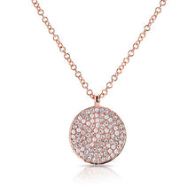 14KT Rose Gold Diamond Circlet Diamond Disc Necklace