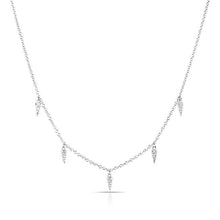 14KT White Gold Diamond Pine Necklace