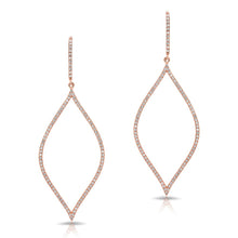 14KT Rose Gold Diamond Small Open Marquis Earrings