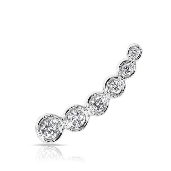 14KT White Gold Diamond Mini Shooting Star Ear Cuff