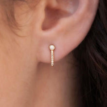 14KT Rose Gold Diamond Hook Stud Earrings