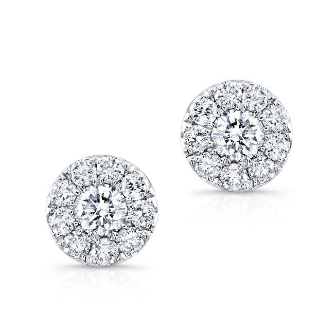 18KT White Gold Small Diamond Stud Earrings