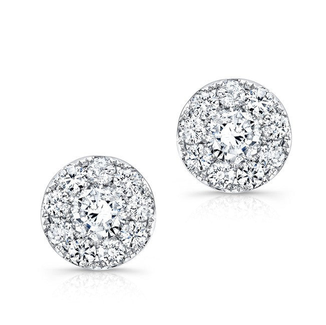 18KT White Gold Diamond Stud Earrings