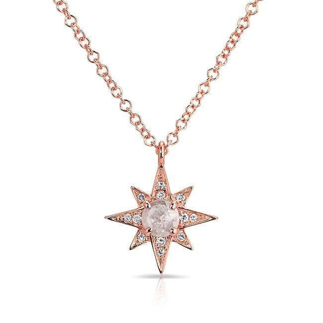 14KT Rose Gold Diamond North Star Necklace