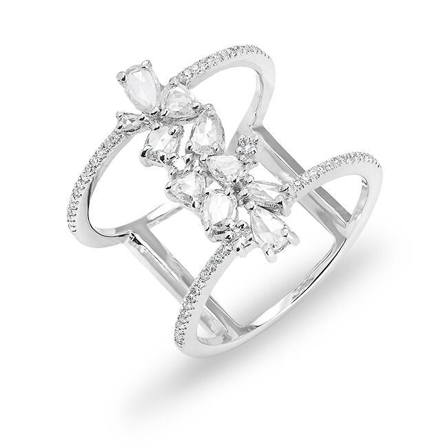 14KT White Gold Diamond Delice Ring