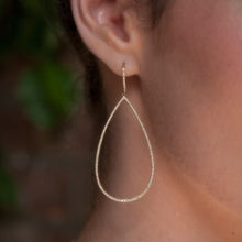 14KT Rose Gold Diamond Large Open Pear Earrings