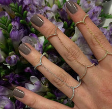 14KT Yellow Gold Diamond 50 Shades Chain Ring