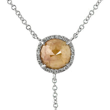 14KT White Gold Raw Diamond Flirt Lariat Necklace