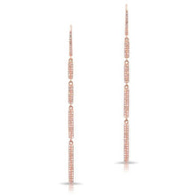 14KT Rose Gold Diamond Hanging Bars Earrings
