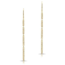 14KT Yellow Gold Diamond Hanging Bars Earrings