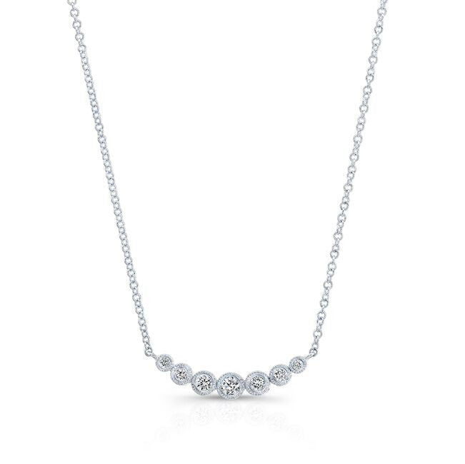 14KT White Gold Bezel Set Diamond Luxe Hazel Necklace