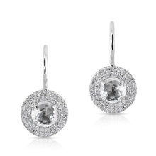 14KT White Gold White Topaz Diamond Sonrisa Earrings
