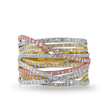 14KT Multi Gold Diamond Wire Ring