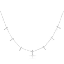 14KT White Gold Diamond Base Bar Necklace