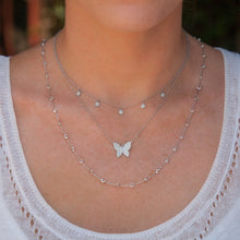14KT Yellow Gold Pave Diamond Butterfly Necklace