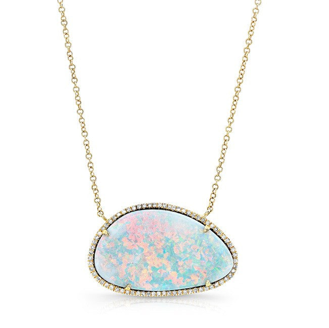 14KT Yellow Gold Perfect Opal Necklace