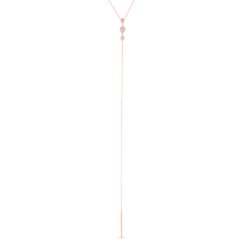 14KT Rose Gold Diamond Triple Pear Drops Lariat Necklace
