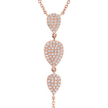 14KT Rose Gold Diamond Triple Pear Drops Lariat Necklace