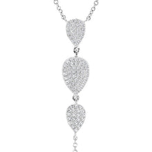 14KT White Gold Diamond Triple Pear Drops Lariat Necklace