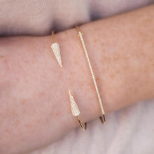 14KT Rose Gold Diamond Open Pierce Cuff Bracelet