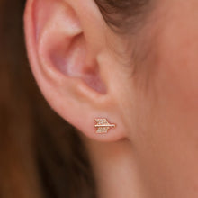 14KT Rose Gold Diamond Split Arrow Stud Earrings