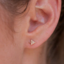 14KT Yellow Gold Diamond Split Arrow Stud Earrings