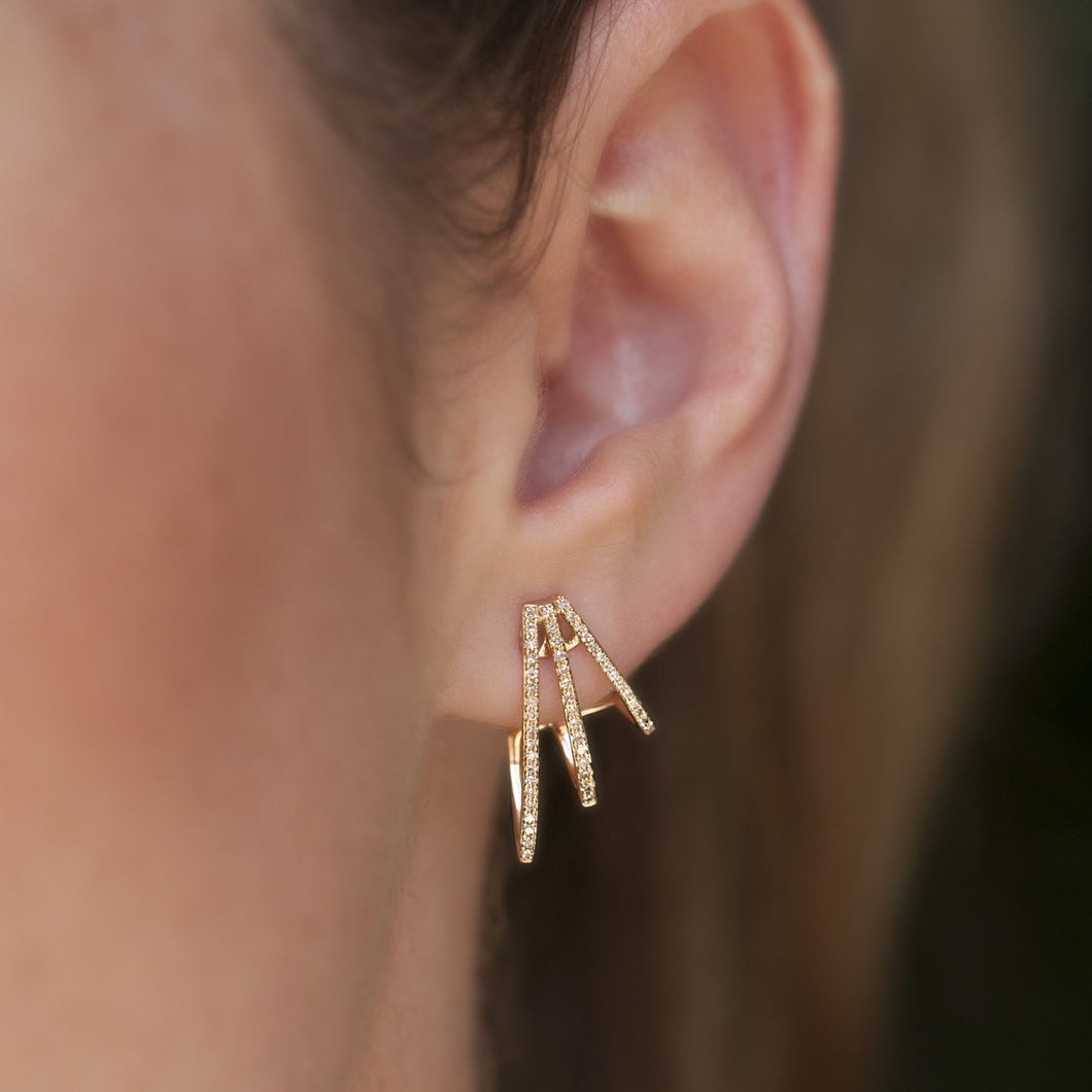 14KT Yellow Gold Diamond Voyage Stud Earrings