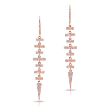 14KT Rose Gold Diamond Tribal Earrings