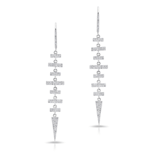 14KT White Gold Diamond Tribal Earrings