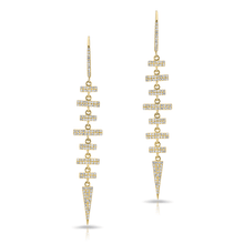 14KT Yellow Gold Diamond Tribal Earrings