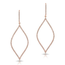 14KT Rose Gold Diamond Small Open Marquis Earrings
