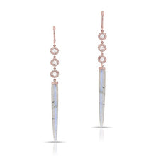 14KT Rose Gold Diamond Slice Labradorite Drop Earrings