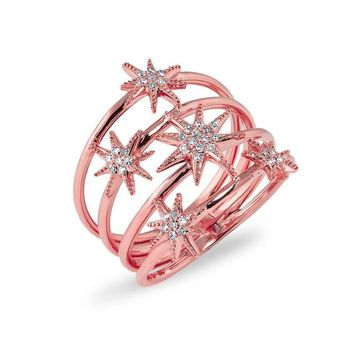 14KT Rose Gold Diamond Fireworks Ring