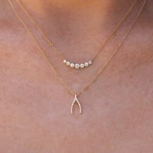 14KT Rose Gold Diamond Wishbone Necklace