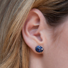 14KT White Gold Blue Sapphire Diamond Bijou Earrings