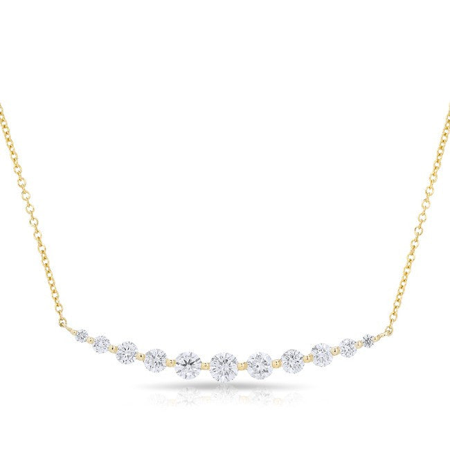 14KT Yellow Gold Diamond Natalia Crescent Necklace