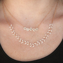 14KT Yellow Gold Diamond Slice Row Necklace