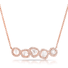 14KT Rose Gold Diamond Slice Row Necklace