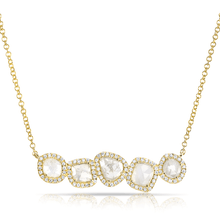 14KT Yellow Gold Diamond Slice Row Necklace
