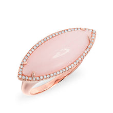 14KT Rose Gold Pink Opal Diamond Marquis Ring