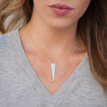 14KT Solid Yellow Gold Julia Triangle Necklace